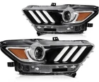Black+clear Pair Headlights Assembly Ford Mustang 2015 -2017 Left Right New. Price: $210.99.