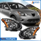 Pair/set Black Amber Headlights Headlamps Assembly For Nissan Rogue 2008-2013 New. Price: $80.99.