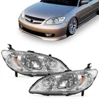 Pair Chrome Headlights Amber Corner Lamps For 2004-2005 Honda Civic New. Price: $88.75.