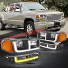 F-led Drl Black/amber Corner Oe Style Headlights For 01-07 Sierra/yukon Denali New. Price: $84.74.