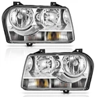 Weelmoto Pair Headlights For 2005-2010 Chrysler 300 Chrome Halogen With Bulbs New. Price: $79.88.