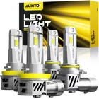 Auxito H11 9005 Headlight Bulbs + High Set Led Low Beam Bright Cool White 6500K New. Price: $59.84.