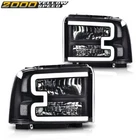 Led Drl Clear/black Headlights Fit 05-07 Ford F250 F350 F450 F550 Super Duty New. Price: $87.00.