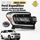 2022-2024 Ford Expedition Full Led Headlight W/ Chrome Trim Strip Right Side New. Price: $268.00.