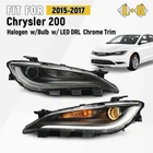 Halogen Headlight For 2015-2017 Chrysler 200 W/led Drl W/bulb Chrome Right+left New. Price: $174.99.