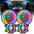 Mictuning J1 Rgb+ic 7-INCH Led Headlights W/fog Assembly For Jeep Wrangler New. Price: $243.89.