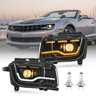 Headlights For 2010-2013 Chevy Camaro Black Projector Led Switchback Drl Tube New. Price: $185.99.