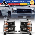 Led Projector Headlights For 2014 2015 Chevy Silverado 1500 Chrome Frame Pair New. Price: $249.99.