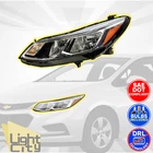 Halogen Headlight With Bulbs W/o Led Drl Driver Side For 2016-2019 Chevy Cruze New. Price: $64.99.