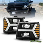 Fit 07-13 Chevy Silverado Polished Black Projector Headlights W/ Led Drl+signal New. Price: $266.98.