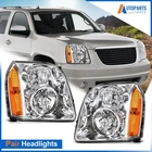 Pair/set Chrome Amber Headlights Headlamps Assembly For Gmc Yukon 2007-2014 New. Price: $77.99.