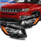 Pair Headlights Assembly For Jeep Compass 2.4L 2017-2021 Black Housing New. Price: $155.99.