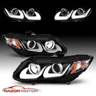 U Shape Led For 2012 2013 2014 2015 Honda Civic 2/4DR Projector Blk Headlights New. Price: $298.46.