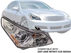 Fits Xenon Headlight 2007 2008 Infiniti G35 Sedan Passenger Right Side IN2503137 New. Price: $304.33.