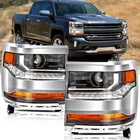 Bryght Chrome Headlights For 2016-2018 Chevy Silverado 1500 Hid/xenon Left&right New. Price: $152.99.