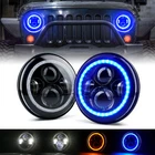 Xprite Pair 7" Round Led Headlight Blue/amber Halo For Jeep Wrangler Jk Lj Cj Tj New. Price: $109.99.