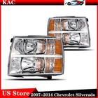 Headlights Assembly For 07-13 Chevy Silverado 1500 2500 Hd 3500 Chrome New. Price: $77.99.