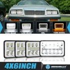 For Chrysler Lebaron 1977-1992 4X6" Chrome Led Headlights Hi/lo Drl Turn Signal New. Price: $75.99.