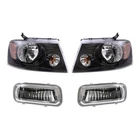 Brock Headlights With Black Bezel And Rectagnular Fog For F-150 New. Price: $216.70.