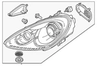 Genuine Porsche Headlamp Assembly 958-631-179-22 New. Price: $3446.11.