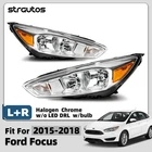 2015-2018 Ford Focus Chrome Halogen Headlights With Bulbs W/o Led Drl Pair New. Price: $139.99.