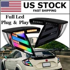 For 2016-2021 Honda Civic Hatchback 10TH Gen Rgb Led Sequential Tail Lights Pair Used. Price: $269.00.