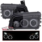 Smoke Projector Headlights Fits 2006-2010 Dodge Charger Led Halo Lamp Left+right New. Price: $148.49.