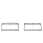 (2) Chrome Rectangle Headlight Bezels W/visor Amber Led's - Clear Lens New. Price: $57.74.
