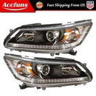 Front Pair For Honda Accord Sedan 2013-2015 Headlights Black Right+left Halogen New. Price: $91.01.