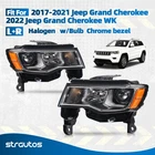 Halogen Headlight 2017-2022 Jeep Grand Cherokee Chrome W/ Bulb Left & Right Pair New. Price: $159.99.