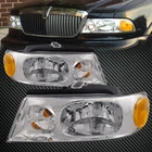 Headlights Set Chrome Halogen For 1998-2002 Lincoln Navigator / Blackwood New. Price: $153.88.