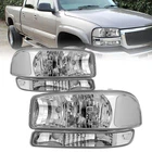 For 1999-2006 Gmc Sierra/ 00-06 Yukon 4PCS Factory Chrome Headlights+bumper Lamp New. Price: $58.79.
