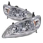 Headlights Set For 2004-2005 Honda Civic Lx Dx Ex / HO2502121 HO2503121 Halogen New. Price: $105.97.