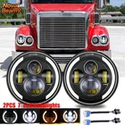 7" Inch Round Led Headlights Combo Drl&turn For Freightliner Coronado 2001-2016 New. Price: $37.98.