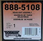Dorman, 888-5108, Headlight Assembly, New. Price: $75.00.