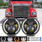 7" Inch Round Led Headlights Combo Drl&turn For Freightliner Coronado 2001-2016 New. Price: $45.99.