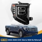 Full Led Headlight For 2022-2024 Gmc Sierra 1500 Slt/denali Passenger Right Side New. Price: $215.99.