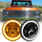 7 Inch Led Headlight Round Halo, Original Classic Look Conversion Chrome Pair New. Price: $74.99.