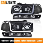 Pair Led Drl Headlight+bumper Lamps Black/clear Fits 1999-2007 Gmc Sierra/yukon New. Price: $81.02.