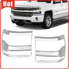 L+r Side Headlight Trim Bezel Cover Chrome For 2016-2018 Chevy Silverado 1500 New. Price: $101.05.