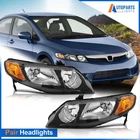 Pair/set Black Amber Headlights Assembly For Honda Civic Sedan 4-DOOR 2006-2011 New. Price: $76.99.