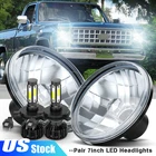 Fit Chevy C10 K10 K20 1975-80 Pair 7" Round Led Headlights Kit Hi/lo Beam New. Price: $65.99.