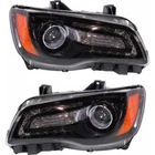 For Chrysler 300 Headlight 2012 13 2014 Pair Driver And Passenger Halogen Black New. Price: $731.13.
