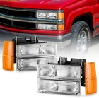 For 1994-1998 Chevy Silverado C10 C/k 1500 2500 3500 Headlights Bumper Lamps New. Price: $59.00.