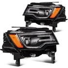 Front Headlight Assembly For 2019-2021 Jeep Grand Cherokee Black Housing Lamp New. Price: $387.99.
