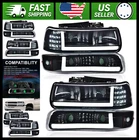 PIT66 Led Drl Headlight Assembly For Chevy Silverado Tahoe Suburban Smoke Lens New. Price: $215.99.