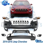 Front Bumper Cover Primed & Headlight Assembly For 2014-2018 Jeep Cherokee New. Price: $719.99.