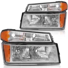 Fits 2004-2012 Chevy Colorado Gmc Canyon Pair Headlights Assembly Chrome Amber New. Price: $79.88.