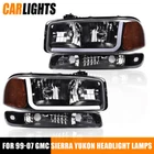 Led Drl Black Headlights W/ Bumper Signal Lamps Fit For 1999-07 Gmc Sierra Yukon New. Price: $80.36.