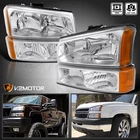 Headlights Fits 2003-2007 Chevy Silverado 02-06 Avalanche 1500 2500 Bumper Lamps New. Price: $62.38.